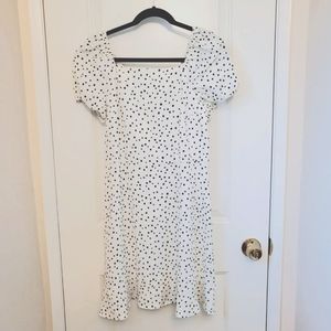 LOFT Polka Dot Dress, Black and White